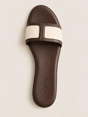 J. Crew Georgina Sandals in Canvas & Leather – Size 8.5 - (New In Box)